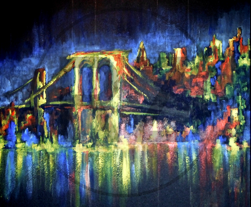 An abstract painting of New York City