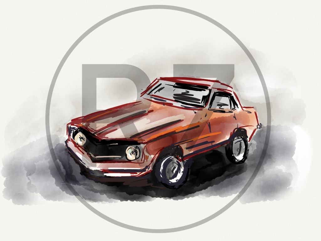 Digital car drawing