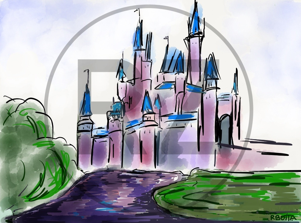 Digital drawing of Cinderella's Castle